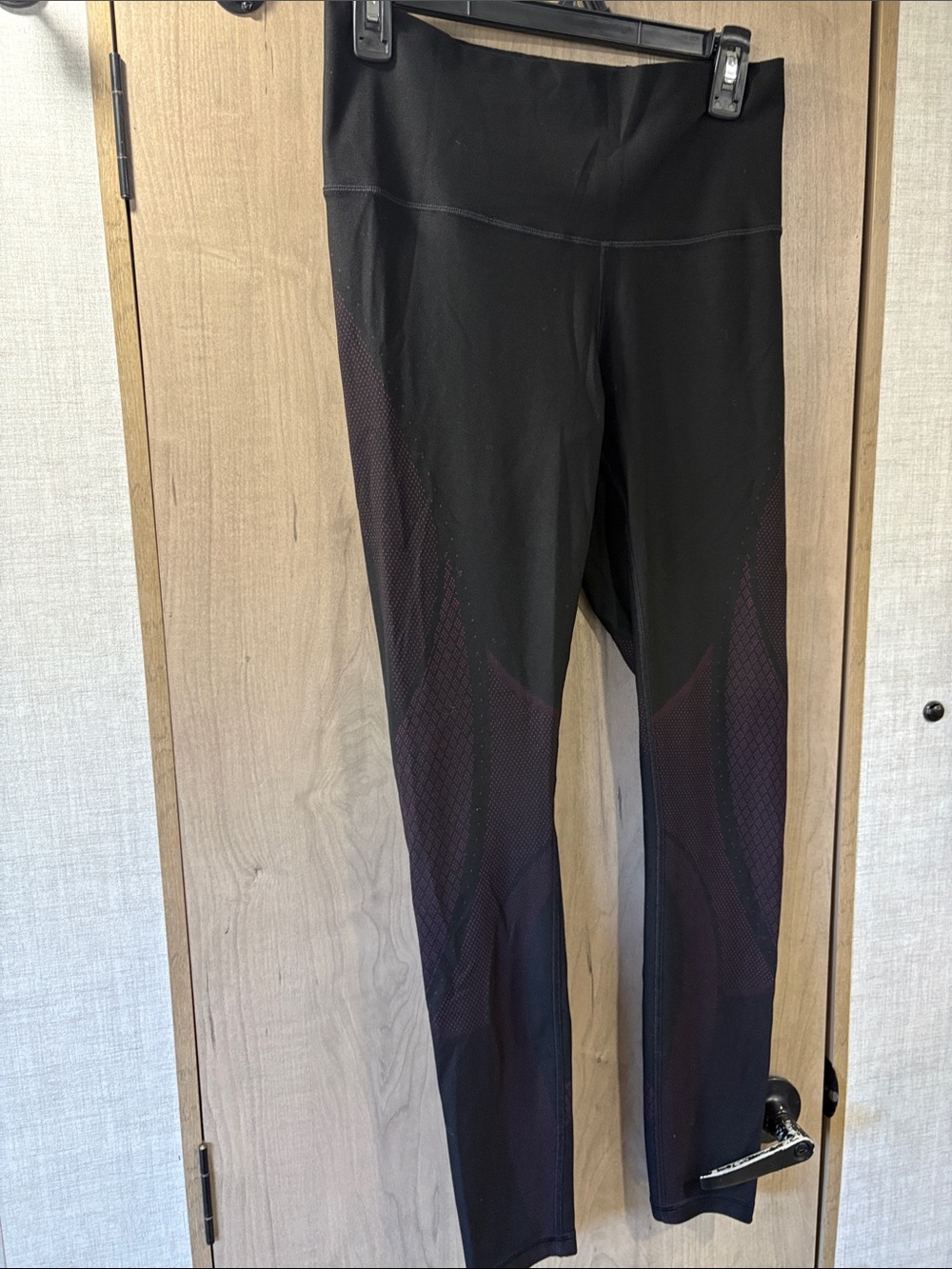 lululemon athletica Black Leggings with Dark Maroon Accents